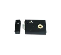 Rim Latch with Locking Snib 100 x 76 mm - Heavy-Duty Surface-Mounted Door Latch - Hardware Fittings Included (Electro Brass)