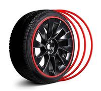 Rim Protectors for Alloy Wheels(15-22 Inch), Self-adhesive/Load Capacity: >30KG + Anti - Scratch Coating, Four-season Universal,10 Colors Optional,17 inch,Red