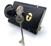 Rim Sashlock and Knob Set Black 6" Lock