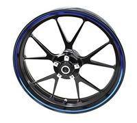 Rim Sticker 16" 17" 18" 19" with mounting Tool 7mm Width Chrome Blue