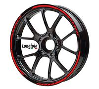 Rim Sticker Motorcycle Bicycle Car Red Motorcycle Sticker Complete Set for 2 Wheels for 17 Inch and 16 Inch 18 Inch 19 Inch Rims Rim Edge Sticker Rim Tape (Red)