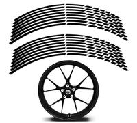 Rim Sticker, Reflective Wheel Rims Strip Sticker, Complete Rim Edge Sticker, Rim Tape, Motorcycle, Bicycle, Car, Blue, Motorcycle Sticker, Complete Set, Black