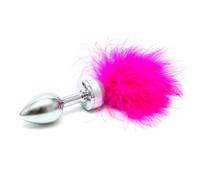 Rimba Bondage Play Buttplug, Small, Solid Stainless Steel (Unisex) Pink/Silver Ø 3 x 7.3 cm