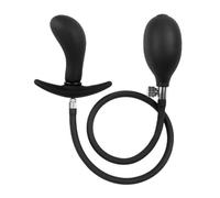 Rimba Bondage Play Curved Inflatable Anal Plug With Balloon