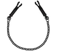 Rimba Bondage Play Nipple Clamps with Chain Black 7.8 x Ø 1.4 cm
