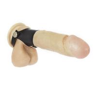 Rimba Bondage Play Penis Sleeve with Push-Button Fasteners Black One Size