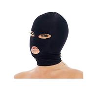Rimba Bondage Play Stretch Fabric Head mask with Open Eyes and Mouth Black One Size
