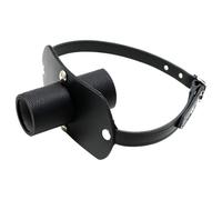 Rimba - Genuine Leather Mouth Gag with Tube (Black)