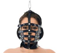Rimba Leather Cage Muzzle Mask with Hanging Ring