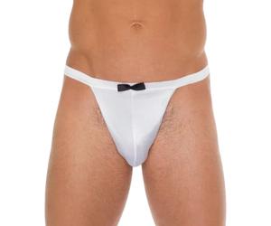 Rimba Men’s White Tuxedo Bow G-String