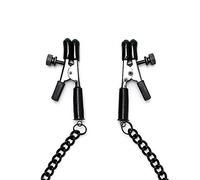 Rimba Nipple Clamps with Chain, Black, 8166