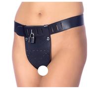 Rimba - Open Leather Chastity Belt (Black) - M/L