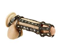 Rimba - Penis Tube with Internal Spines, Scrotum Straps and Buckles Black