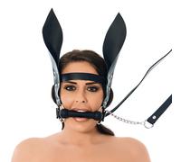 Rimba Pony Play Horsebit Mouth Gag with Reins & Ears