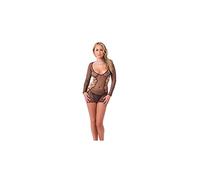Rimba Sexy Lingerie Mini Dress with Lace and G-String Black/Transparent One Size