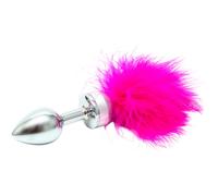 Stunning Unisex Small Stainless Steel Butt Plug With Feathers Erotic Anal