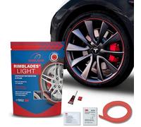 Rimblades Light Alloy Wheel Rim Protector - Single Strip (1 Wheel) - DIY Fit for Up to 22" Wheels - Affordable Rim Protection - Car Wheel Scratch Protection (Red)