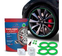 Rimblades Light Green Alloy Wheel Protectors - Fits Up to 22” x 4 Wheels | For Flat Edge Wheels | 8 Colour Options | Easy DIY Fit | Car Exterior Accessory