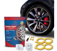 Rimblades Light Yellow Alloy Wheel Protectors - Fits Up to 22” x 4 Wheels | For Flat Edge Wheels | 8 Colour Options | Easy DIY Fit | Car Exterior Accessory