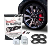 Rimblades Original Black Alloy Wheel Protectors - Fits Up to 22” x 4 Wheels | For Curved/Round Edge Wheels | 9 Colour Options | Easy DIY Fit | Car Exterior Accessory