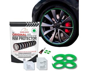 Rimblades Original Green Alloy Wheel Protectors - 9 Colour Options | Fits Up to 22” x 4 Wheels | For Curved/Round Edge Wheels | Easy DIY Fit | Car Exterior Accessory