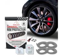 Rimblades Original Grey Alloy Wheel Protectors - Fits Up to 24” x 4 Wheels | For Curved/Round Edge Wheels | 9 Colour Options | Easy DIY Fit | Car Exterior Accessory