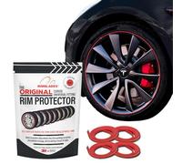 Rimblades Original Red Alloy Wheel Protectors - Fits Up to 24” x 4 Wheels | 9 Colour Options | Easy DIY Fit | Protects Against Kerb Rash | Car Exterior Accessory