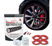 Rimblades Original Red Alloy Wheel Protectors - Fits Up to 22” x 4 Wheels | For Curved/Round Edge Wheels | 9 Colour Options | Easy DIY Fit | Car Exterior Accessory