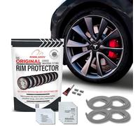 Rimblades Original Silver Alloy Wheel Protectors - Fits Up to 24” x 4 Wheels | For Curved/Round Edge Wheels | 9 Colour Options | Easy DIY Fit | Car Exterior Accessory