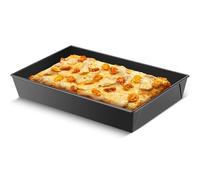 RimCereal 1 Pcs Detroit Style Pizza Pan 10 x 14 x 2.36 Inch Non Stick Rectangle Deep Pizza Pans Pre Seasoned Carbon Steel Sicilian Style Pan Dish Bakeware Kitchenware (Black)