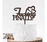 Rimego Calligraphy Fucking Finally Cake Topper, Wedding Anniversary Cake Topper, Engagement Party Cake Topper, Rustic Country Chic Wedding, Script Cake Topper