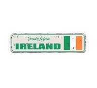Rimego Ireland Pride Street Sign, Ireland Gift Sign, Proud to Be from Ireland Vintage Country Souvenir for Country Road Wall Decor 15 x 60 CM