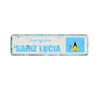 Rimego Saint Lucia Pride Street Sign, Saint Lucia Gift Sign, Proud to Be from Saint Lucia Vintage Country Souvenir for Country Road Wall Decor 8 x 30 CM
