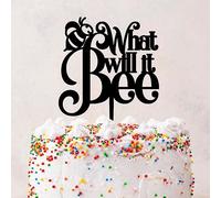 Rimego What Will It Bee Cake Topper, First Birthday Acrylic Cake Topper, Good for Baby Shower, Gender Reveal,Baby Boy/girl Birthday Party Decoration Supplies