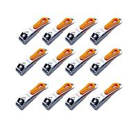 RIMEI Nail Clippers Bulk,12 Pack Fingernail Toenail Clippers Bulk,Orange Nail Clippers with Catcher for Thick Acrylic Nails,Nail Clippers for Nail Tips That Catching The Clippings