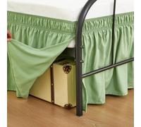 RIMELA Green Bed Skirts with Split Corners King Size 15 Inch Drop,Elastic Bed Skirting Wrap Around, Easy Install Dust Ruffles Soft Fabric Machine Washable