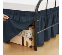 RIMELA Royal Blue Bed Skirts with Split Corners Full Size 15 Inch Drop,Elastic Bed Skirting Wrap Around, Easy to Install Dust Ruffles Soft Fabric,Machine Washable bedskirts for Metal Frame