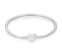 Rimgoris 925 Snake Chain Sterling Silver Bracelet For Womens | Rimgoris 925 Sterling Silver Pink Diamond Heart Moments Silver Wire Woven Bracelet
