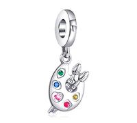 Rimgoris 925 Sterling Silver Charm for Women Bracelets Necklace Artist's Palette Dangle Charm Gift