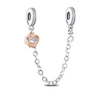 Rimgoris 925 Sterling Silver Charm for Women Bracelets Necklace Infinity Heart Family Clasp Safety Chain Dangle Charm Gift