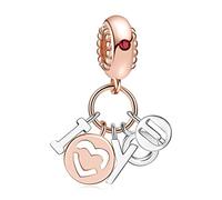 Rimgoris 925 Sterling Silver Charm for Women Bracelets Necklace Rose Gold I Love You Dangle Charm Gift