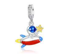 Rimgoris 925 Sterling Silver Charm for Women Bracelets Necklace Travel Passport Travel Camera Compass Battery Life Car&Helmet Airplane Globe Suitcase Dangle Charm Gift
