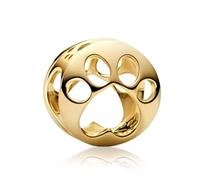 Rimgoris 925 Sterling Silver Pendants Charm for Women Bracelets Golden Hollow Footprints 5A Cubic Zirconia Christmas Birthday Gift Charms for Women