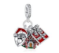 Rimgoris 925 Sterling Silver Pendenti Charm Per Le Donne Bracciali Babbo Natale Candy 3 Pezzi Set 5a Cubic Zirconia Charms Regalo Di Natale Per Le Donne