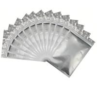 Rimiko 100 pcs Resealable Opaque Aluminium Foil Pouch Bags, Reusable Small Mylar Bags, Flat Ziplock Sample Bags for Food Storage and Packaging (Silver, 2.75"x 5.1")