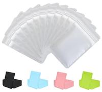 Rimiko 100pcs Resealable Opaque Ziplock Bags, Reusable Flat Small Mylar Bag, Aluminum Foil Sample Bags with Matte Color Packaging for Food Storage (White, 4.7"x 7.9")