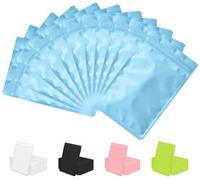 Rimiko 100pcs Resealable Opaque Ziplock Bags, Reusable Flat Small Mylar Bag, Aluminum Foil Sample Bags with Matte Color Packaging for Food Storage (Sky Blue, 3.1"x5.1")