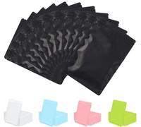 Rimiko 100pcs Resealable Ziplock Bags, Reusable Flat Small Mylar Bag, Aluminum Foil Sample Bags with Matte Color Packaging for Food Storage (Black, 4.1"x5.9")