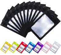 Rimiko 150pcs Ziplock Mylar Bags with Clear Window, Aluminum Foil Sample Bags, Resealable Pouch for Packaging and Food Storage (Black, 4.1"x5.9")