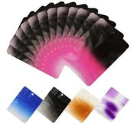 Rimiko 50pcs Resealable Opaque Black Ziplock Bags, Reusable Flat Small Mylar Bag, Aluminum Foil Sample Bags with Matte Color Packaging for Food Storage (Black-Pink gradient color, 4.1"x5.9")